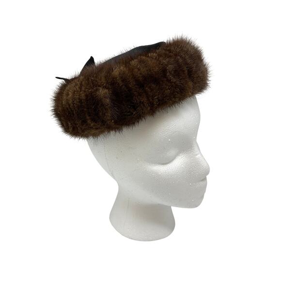 Vintage Loree Brown Mink Fur Hat Womens Winter Band Style Mid Century main image 6